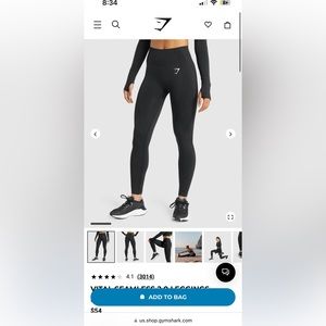 Black gym shark vital seamless 2.0 leggings in a medium!